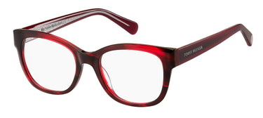 Premium Women Tommy Hilfiger Eyeglasses: TH 1864 - Red Black - SpecSMART Eye Clinic (Diagonal View)